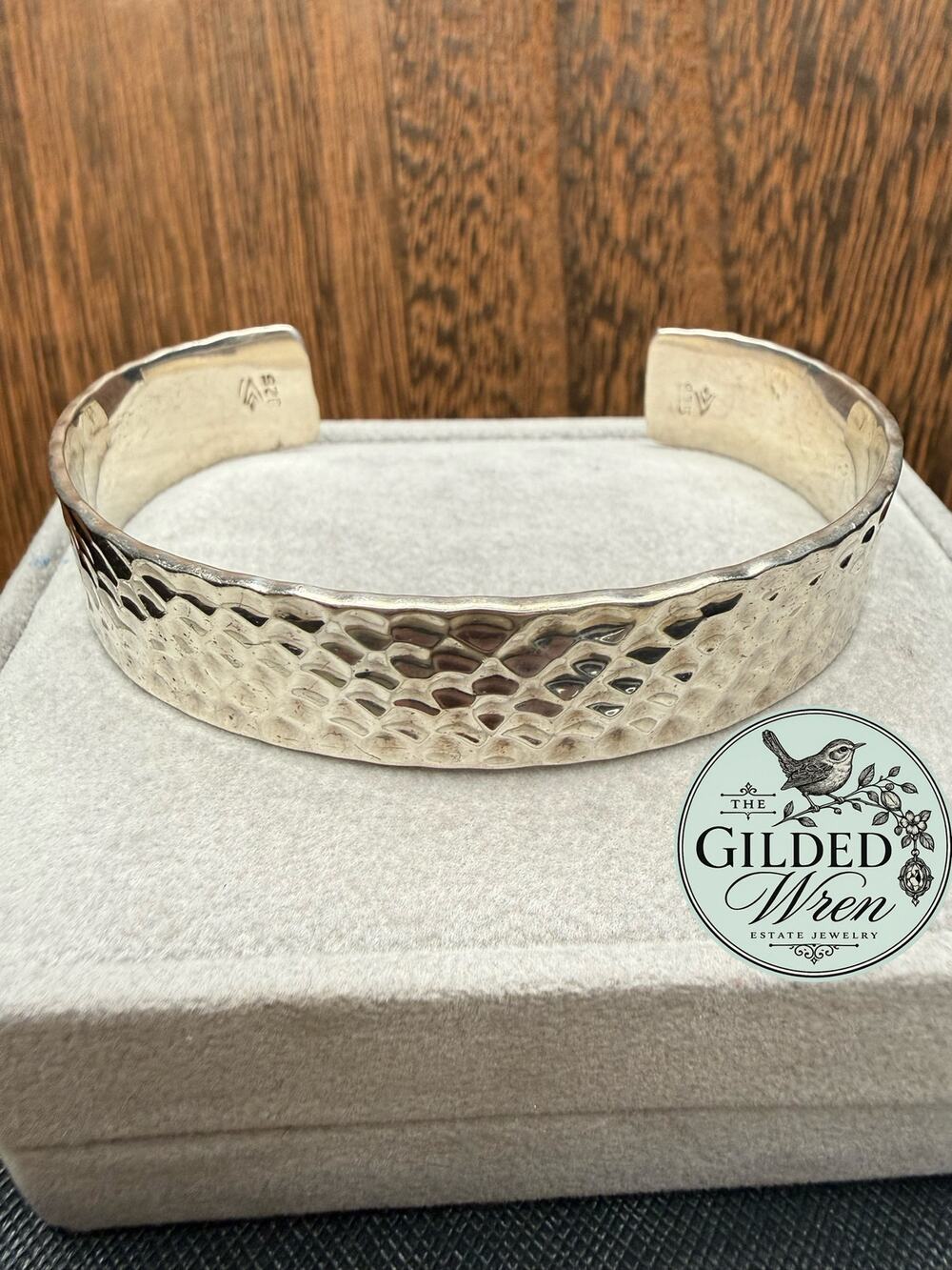 Silpada B0851 Sterling Silver Hammered Cuff Bracelet 925 Wide Textured 34.24g
